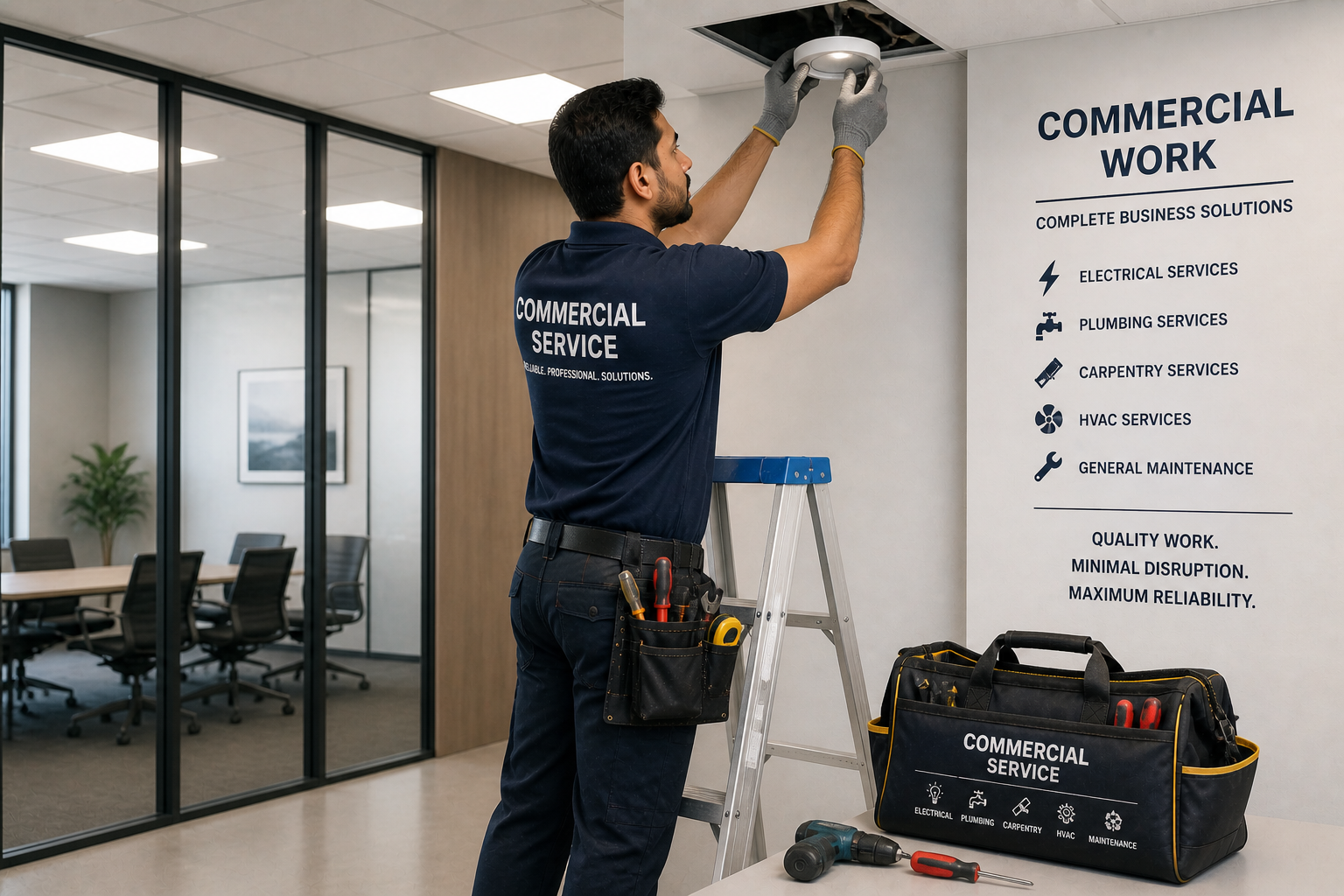 Commercial maintenance work by Doha ProFix Solutions in Doha Qatar